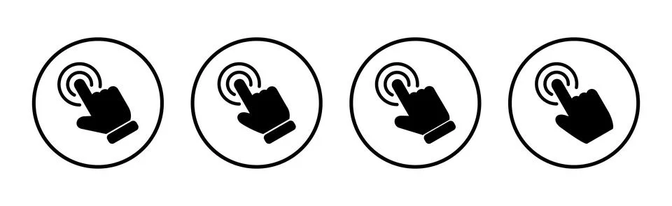 Hand click icon vector illustration. pointer sign and symbol. hand cursor ico Stockillustratie