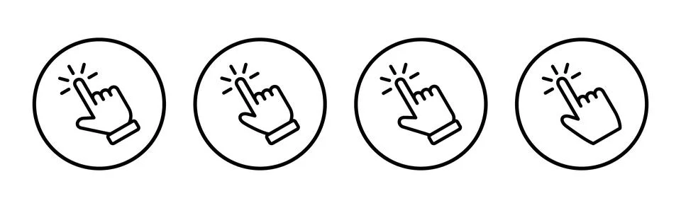 Hand click icon vector illustration. pointer sign and symbol. hand cursor ico 스톡 일러스트