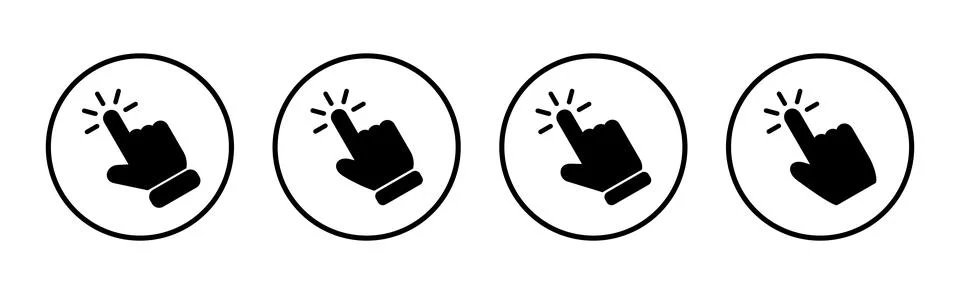 Hand click icon vector illustration. pointer sign and symbol. hand cursor ico Stock Illustration