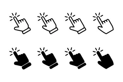 Hand click icon vector illustration. pointer sign and symbol. hand cursor ico Illustrazione stock