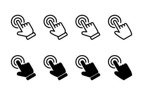 Hand click icon vector illustration. pointer sign and symbol. hand cursor ico Illustrazione stock