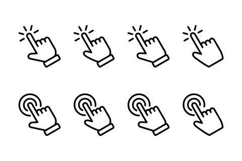 Hand click icon vector illustration. pointer sign and symbol. hand cursor ico イラスト素材