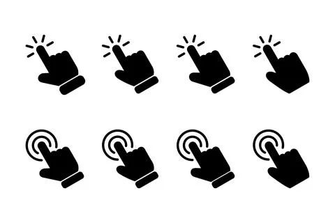 Hand click icon vector illustration. pointer sign and symbol. hand cursor ico イラスト素材