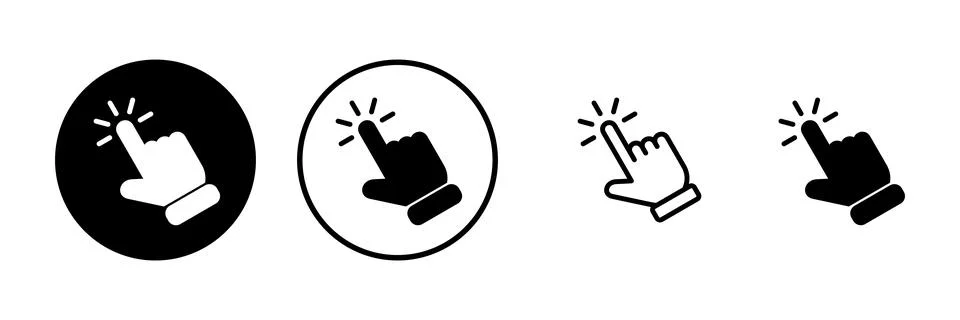 Hand click icon vector illustration. pointer sign and symbol. hand cursor ico Stock Illustration