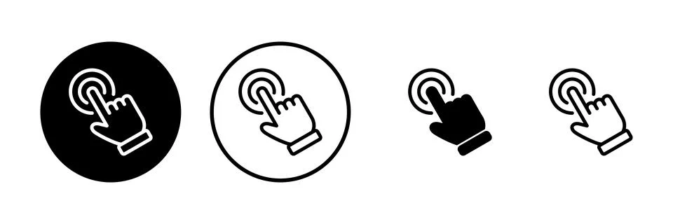 Hand click icon vector illustration. pointer sign and symbol. hand cursor ico Ilustración de archivo