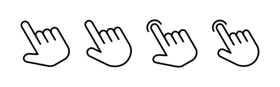 Hand click icon vector. pointer icon vector. hand cursor icon vector Illustrazione stock