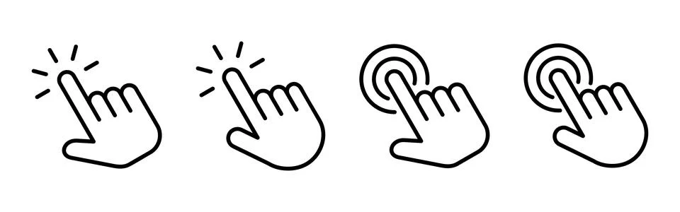 Hand click icon vector. pointer icon vector. hand cursor icon vector Illustrazione stock