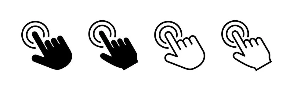 Hand click icon vector. pointer sign and symbol. hand cursor icon Illustrazione stock