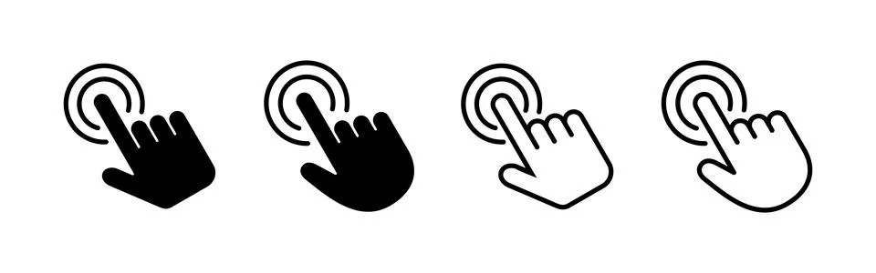 Hand click icon vector. pointer sign and symbol. hand cursor icon Illustrazione stock