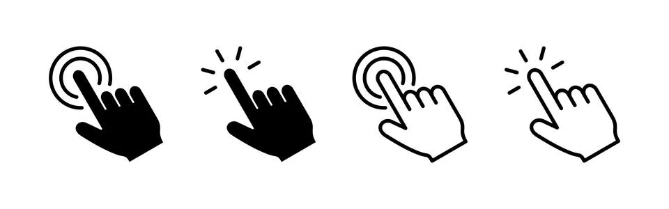 Hand click icon vector. pointer sign and symbol. hand cursor icon Illustrazione stock