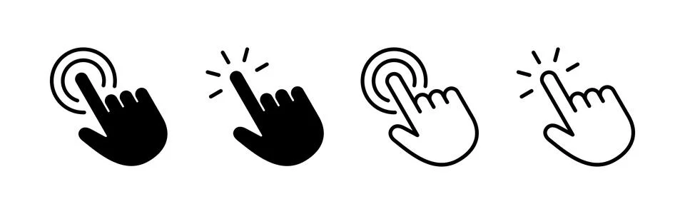 Hand click icon vector. pointer sign and symbol. hand cursor icon Illustrazione stock