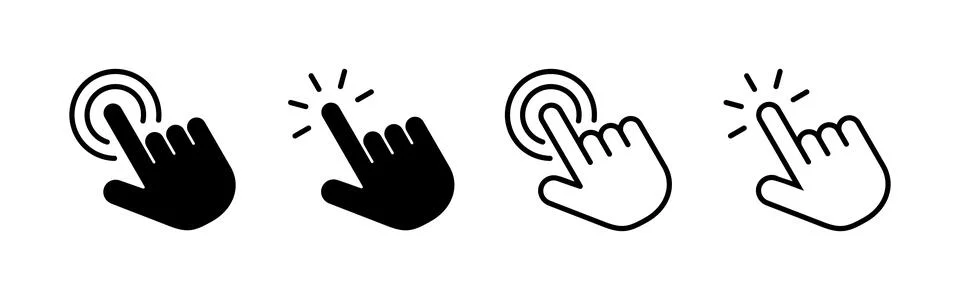 Hand click icon vector. pointer sign and symbol. hand cursor icon 스톡 일러스트
