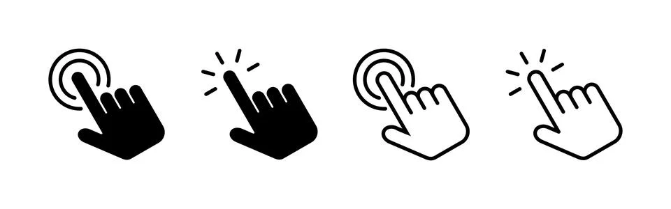Hand click icon vector. pointer sign and symbol. hand cursor icon Illustrazione stock