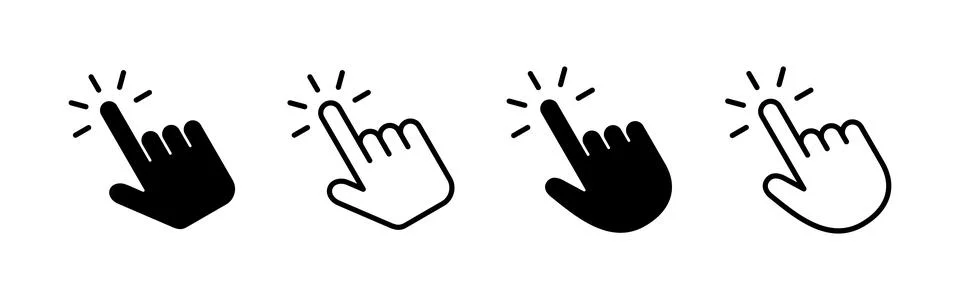 Hand click icon vector. pointer sign and symbol. hand cursor icon 스톡 일러스트