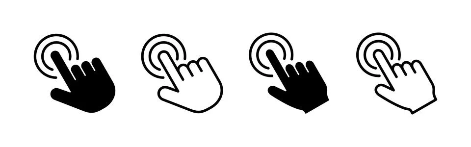 Hand click icon vector. pointer sign and symbol. hand cursor icon 스톡 일러스트