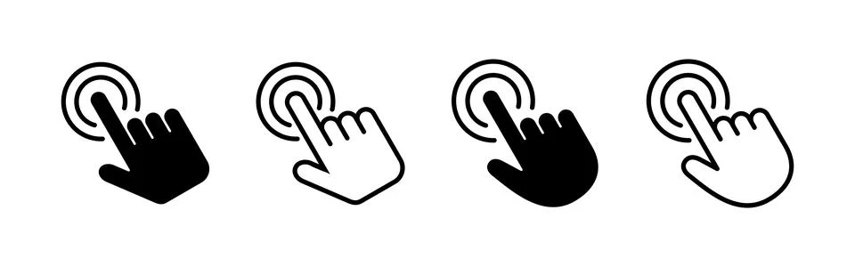 Hand click icon vector. pointer sign and symbol. hand cursor icon Stock Illustration