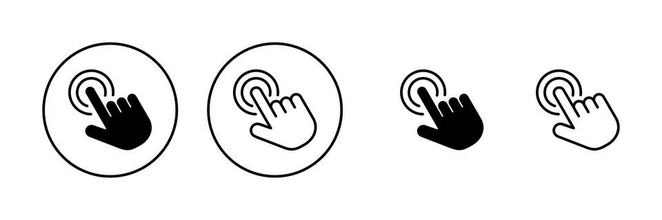 Hand click icon vector. pointer sign and symbol. hand cursor icon Illustrazione stock