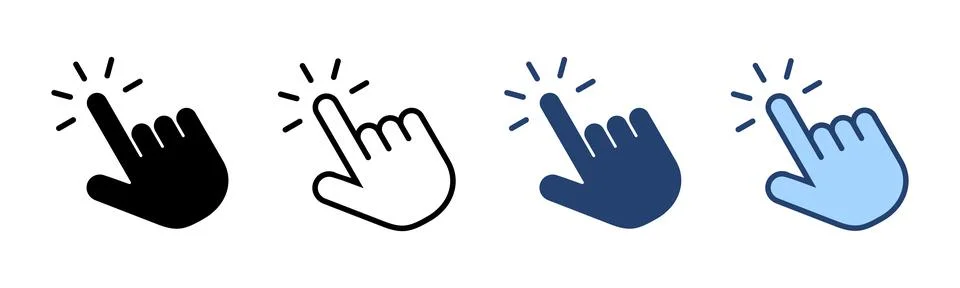 Hand click icon vector. pointer sign and symbol. hand cursor icon Illustrazione stock