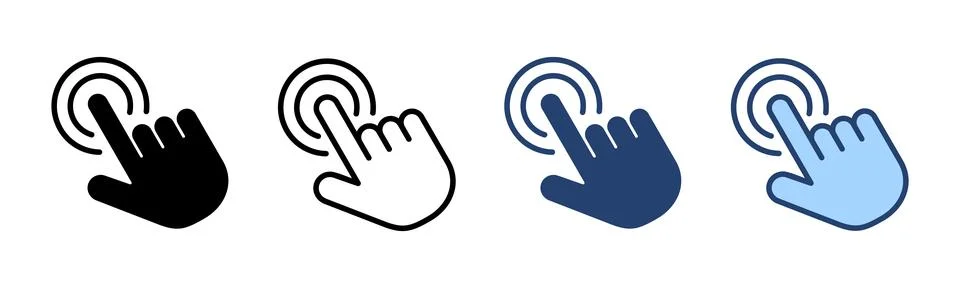 Hand click icon vector. pointer sign and symbol. hand cursor icon Illustrazione stock