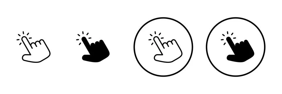 Hand click icon vector. pointer sign and symbol. hand cursor icon Illustrazione stock