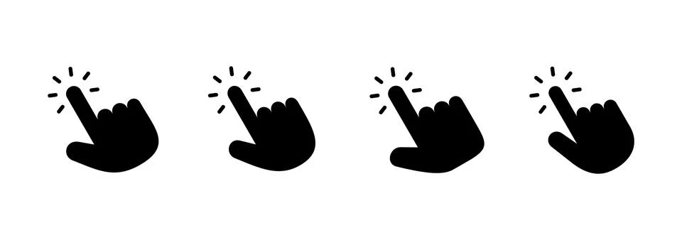 Hand click icon vector. pointer sign and symbol. hand cursor icon Illustrazione stock