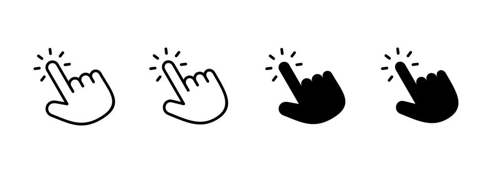 Hand click icon vector. pointer sign and symbol. hand cursor icon Illustrazione stock