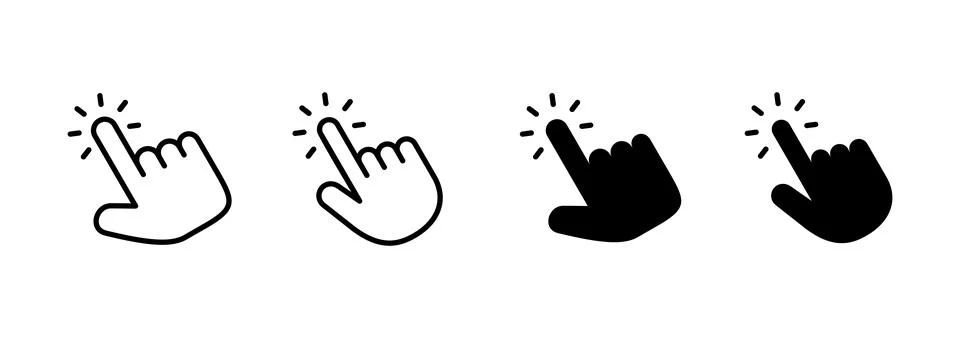 Hand click icon vector. pointer sign and symbol. hand cursor icon 스톡 일러스트
