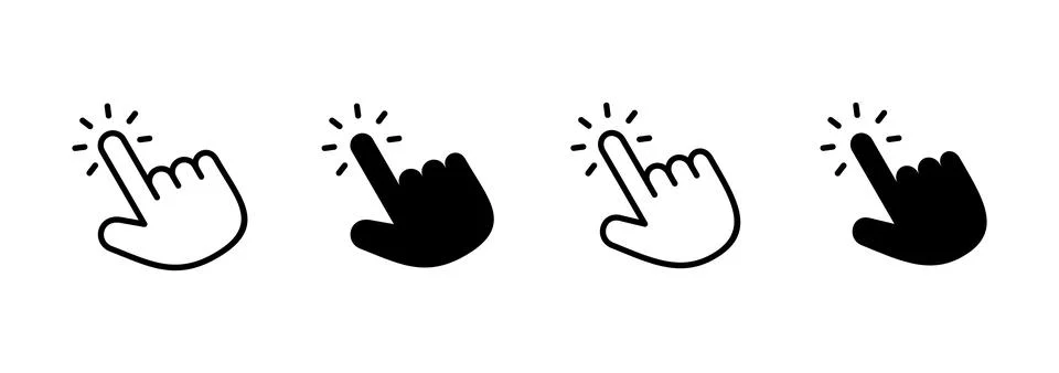 Hand click icon vector. pointer sign and symbol. hand cursor icon Illustrazione stock