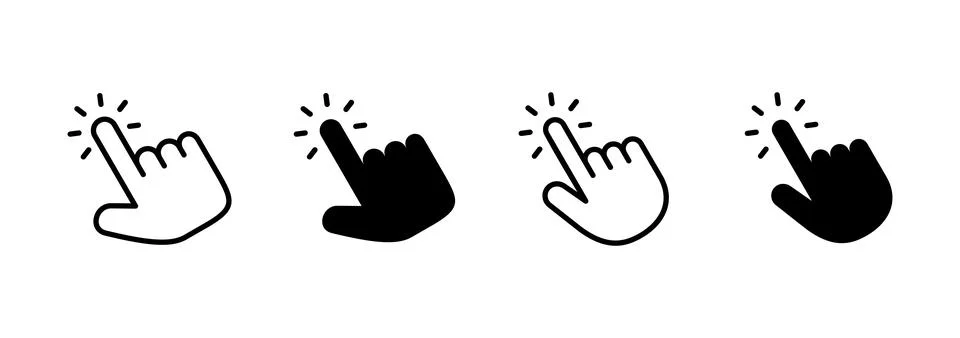 Hand click icon vector. pointer sign and symbol. hand cursor icon イラスト素材