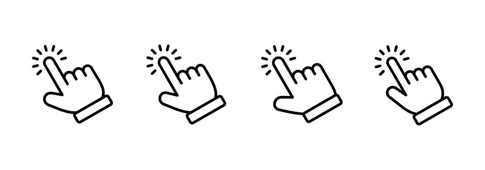 Hand click icon vector. pointer sign and symbol. hand cursor icon Illustrazione stock