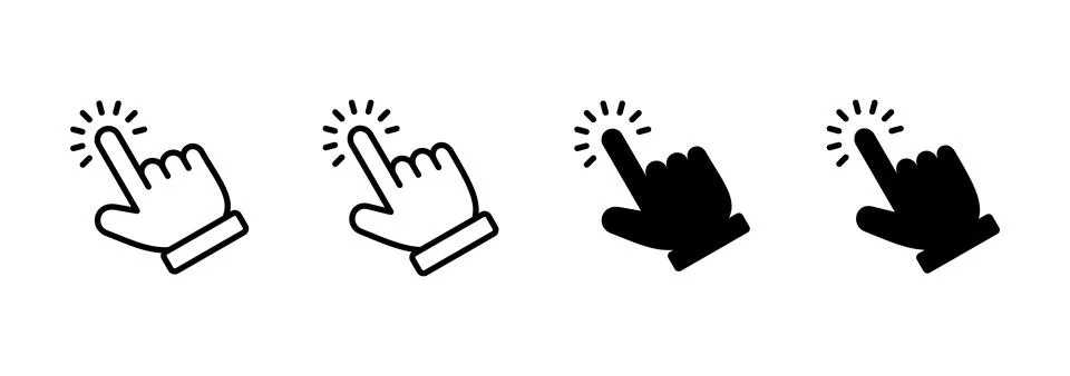 Hand click icon vector. pointer sign and symbol. hand cursor icon Illustrazione stock