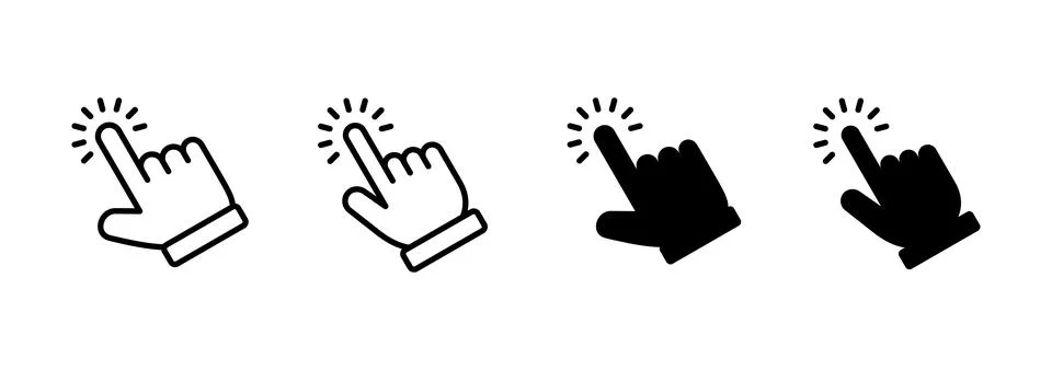 Hand click icon vector. pointer sign and symbol. hand cursor icon Illustrazione stock