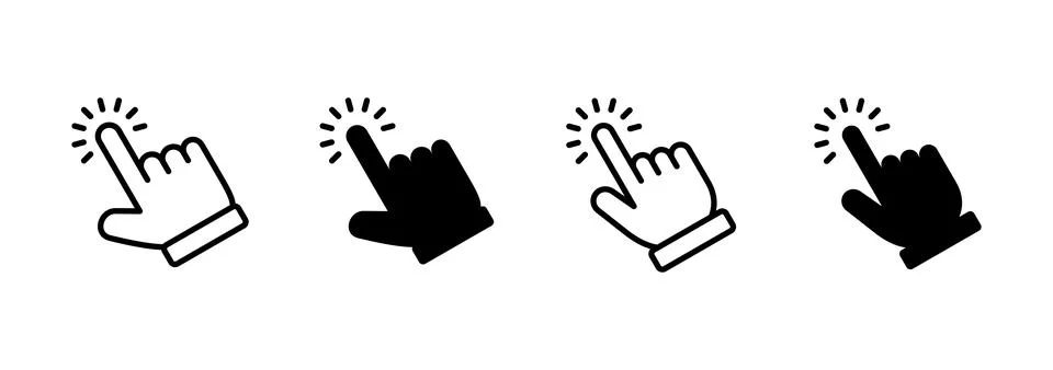 Hand click icon vector. pointer sign and symbol. hand cursor icon Illustrazione stock
