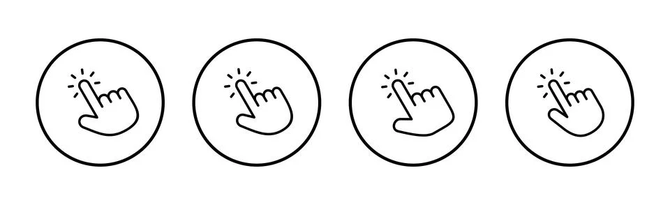 Hand click icon vector. pointer sign and symbol. hand cursor icon Illustrazione stock