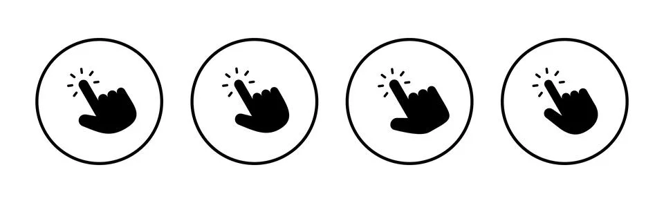 Hand click icon vector. pointer sign and symbol. hand cursor icon Illustrazione stock