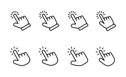 Hand click icon vector. pointer sign and symbol. hand cursor icon Illustrazione stock