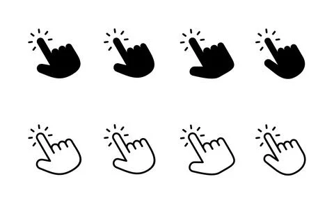 Hand click icon vector. pointer sign and symbol. hand cursor icon Stock Illustration