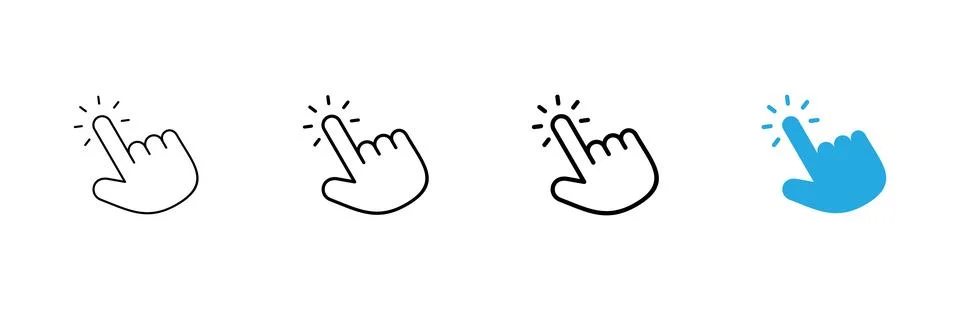 Hand click icon vector. pointer sign and symbol. hand cursor icon Stock Illustration
