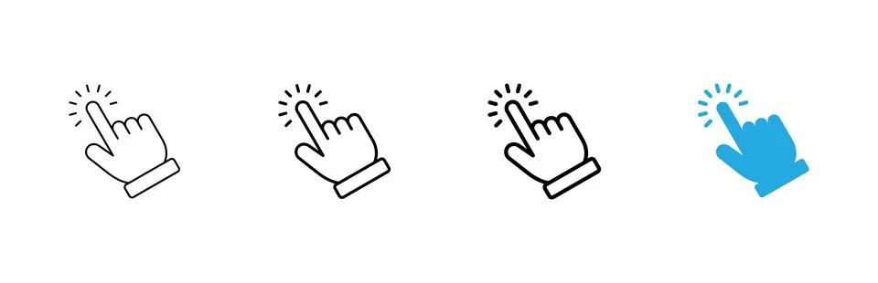 Hand click icon vector. pointer sign and symbol. hand cursor icon Stock Illustration