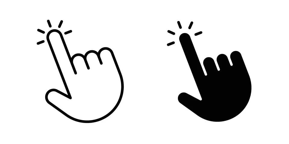 Hand click icon for web projects Stock Illustration