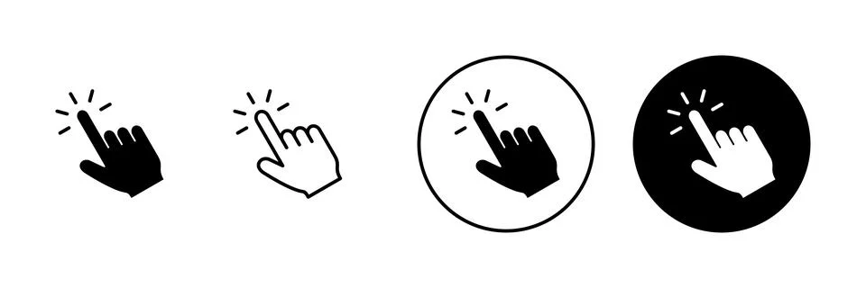 Hand click icons set. pointer sign and symbol. hand cursor icon Illustrazione stock