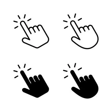 Hand click icons vector. pointer sign and symbol. hand cursor icon Illustrazione stock