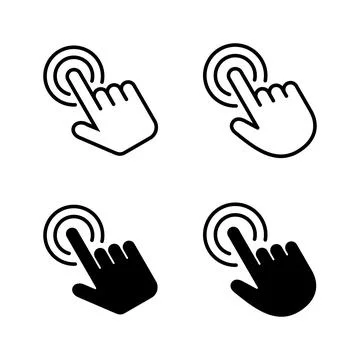 Hand click icons vector. pointer sign and symbol. hand cursor icon 스톡 일러스트