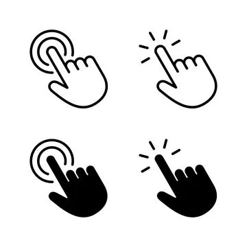 Hand click icons vector. pointer sign and symbol. hand cursor icon Stock Illustration