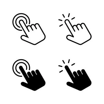 Hand click icons vector. pointer sign and symbol. hand cursor icon イラスト素材