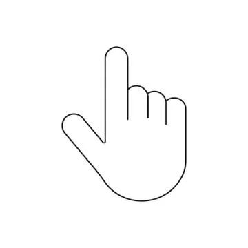 Hand click pointer symbol isolated. Clicking finger vector icon sign Illustrazione stock