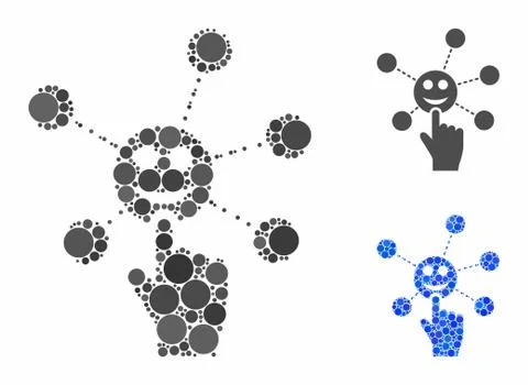 Hand click smile network Composition Icon of Circles Ilustração Stock