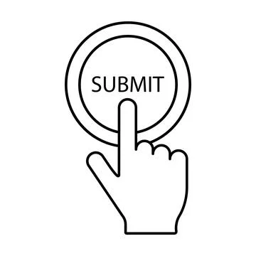 Hand click submit button icon vector for graphic design, logo, website, soc.. Stock-Illustration