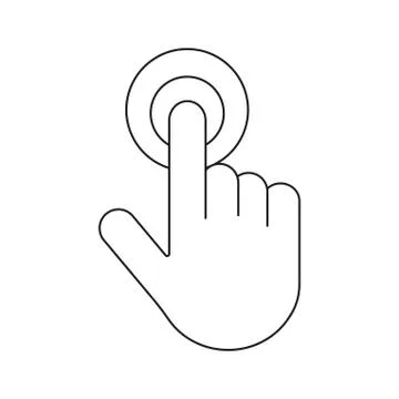 Hand click vector icon. Clicking finger pointer symbol isolated Stock Illustration