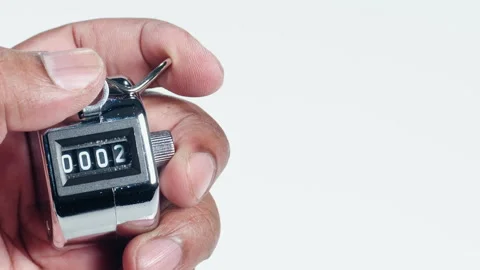 Hand Clicker Counter to Ten Stock Footage 248715649